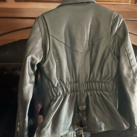 Ladies high quality biker leather jacket, has removable liner thinsulate - Picture 5 of 6